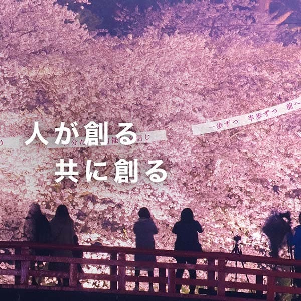 桜と人間の写真