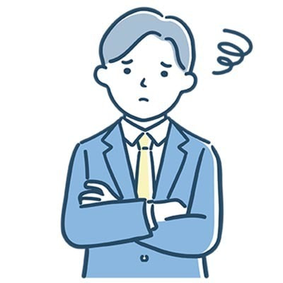 悩んでいる男性のイラスト